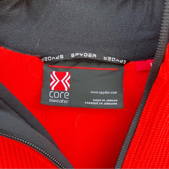 Spyder Red and Black Colorblock Core Swear 1/4 Zip Up Pullover Jacket - Picture 3 of 3